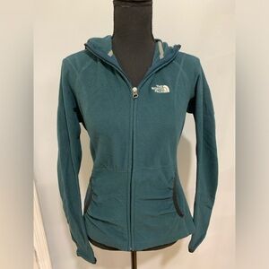 The North Face Dark Teal Hooded Zip-Up Fleece